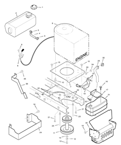 Engine Mount Diagram and Parts List for 385002X50A 2005 Briggs and Stratton Lawn Tractor